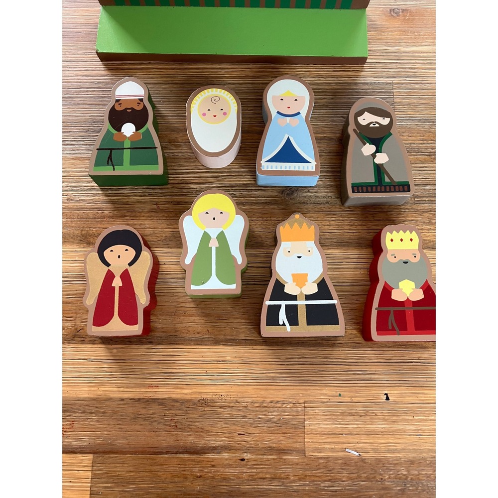 Target Wondershop Painted Wood Nativity‎ Set 2017 Christmas - Picture 3 of 5